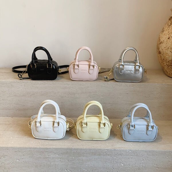 Letter Laser Bowling Bag Version Miu Premium Handbag Bag Women’S Versatile Fashion One-Shoulder Crossbody Bag