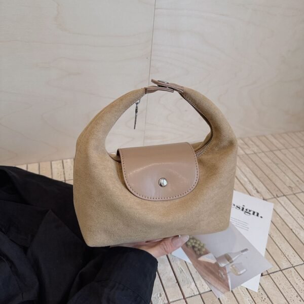 Suede Suede Handbag Longbaoxiang Lunch Box Fashion Casual Tofu Bag Texture Versatile Shoulder Messenger Bag
