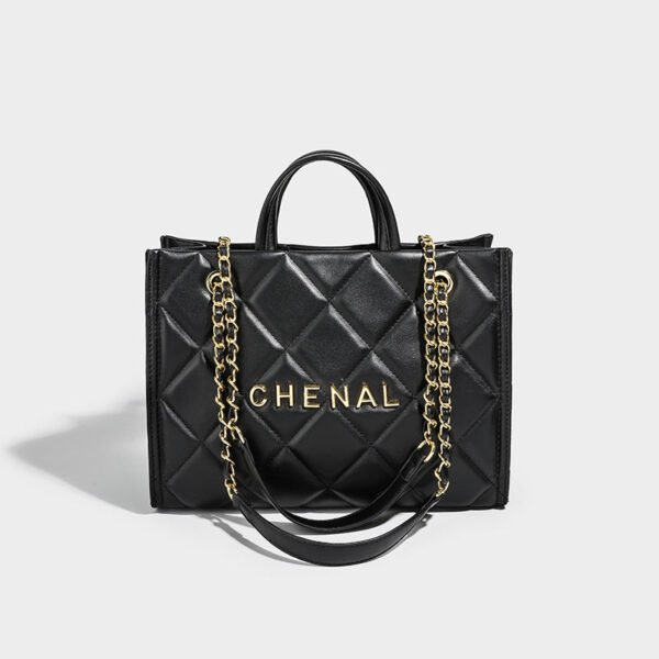 Bag Women’S Leather 2026 New Large-Capacity Small Fragrant Wind Rhombus Chain Tote Bag Premium Shoulder Handbag