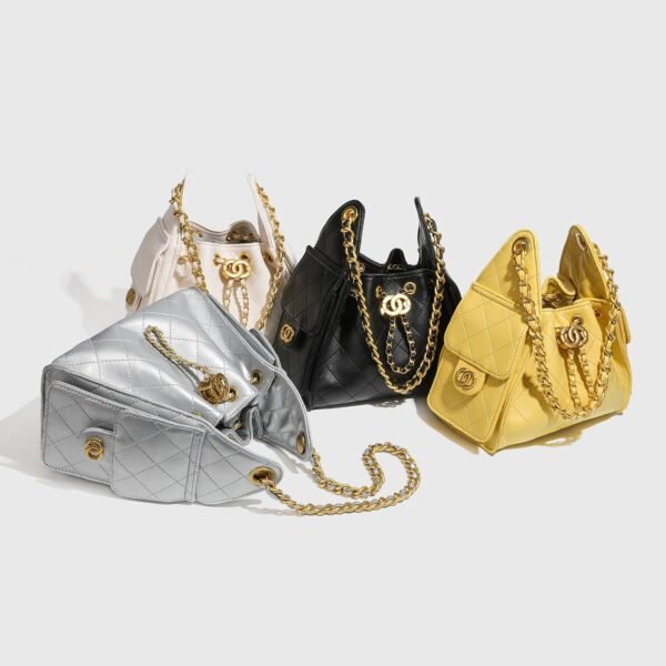 Leather 2026 New 25bag Mini Drawstring Hobo Bag Premium Diamond Chain Underarm Bag Female