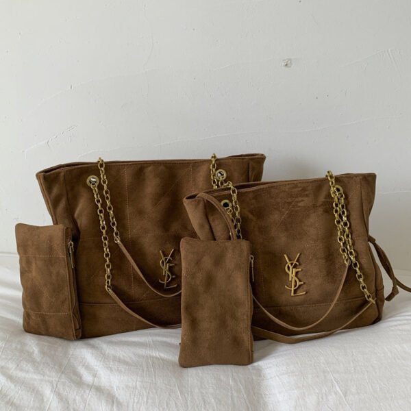 Vintage Chain Tote Bag Poplar Forest Suede Bags Premium Trendy Large Capacity Commuter Shoulder Underarm Mother And Child Bag