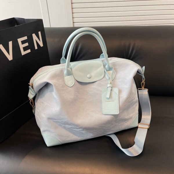 New Smudged Pleated Large Capacity Oxford Buttot Bag Long Bags Xiang Niche Storage Business Trip Messenger Shoulder Bag