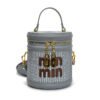Light Luxury Miu Woven Bucket Bag High-End Niche Design Single Shoulder Messenger Cylinder Bag
