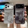 Hot-Selling Point Drill Butterfly Electroplating Gradual Change Glitter For IPhone17Pro Max Apple 16 Mobile Phone Case