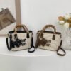 Woven Bag Miu Handbag Niche Design Embroidered Bucket Bag Commuter Light Luxury Trade Shoulder Crossbody Bag