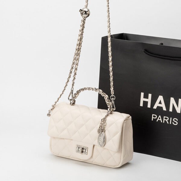 2026 New Golden Ball Square Fatty Bag Women’S Leather One Shoulder Crossbody Small Fragrant Classic Chain Rhombus Small Square Bag