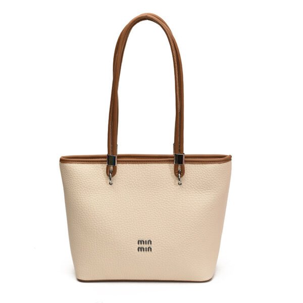 Light Luxury Miu Simple Tote Bag Large Capacity Trend Splicing Fashion Leisure Trade Shoulder Bag Premium Underarm Bag