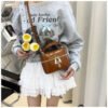 Retro Light Luxury Poplar Forest Box Bag Portable Women Commuter Small Square Bag Niche High-End Tide Single Shoulder Messenger Bag
