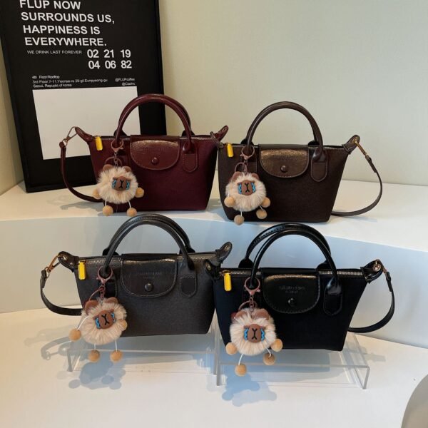 Frosted Woolen Hand-Held Dumpling Bag Trend Dragon Bags Xiang Splicing Ins Letter One-Shoulder Crossbody Bag Versatile