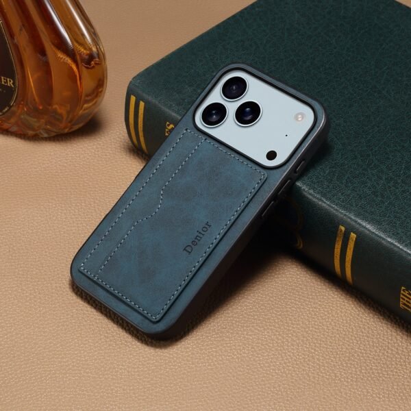 Imitation Cow Pattern Leather Case, Card Bag, Simple Hidden Bracket, Suitable For Europe And The United States IPhone17Promax Apple 16 Protective Case