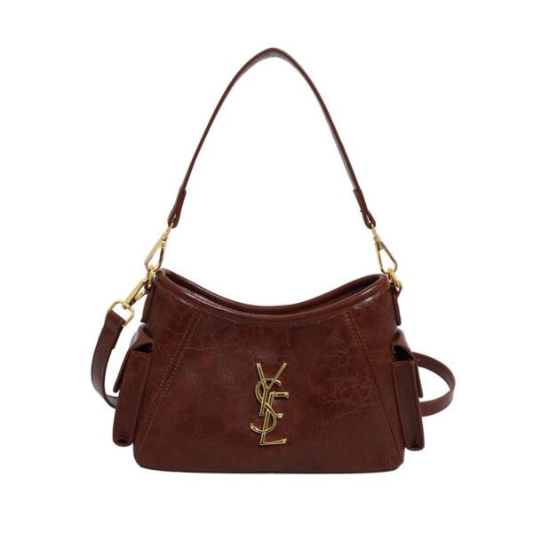 Fashion Retro Poplar Bags Shoulder Messenger Bag Large Capacity Trendy Texture Handbag Style Commuter Bucket Bag