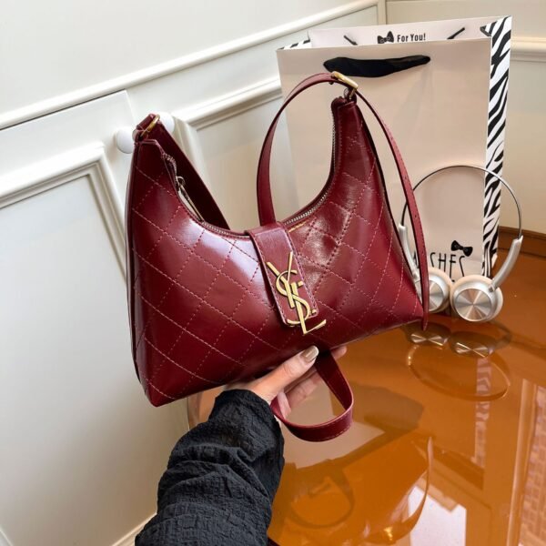 Poplar Forest Dumpling Bag, Premium Light Luxury Niche Single Shoulder Crossbody Fashion Commuter Diamond Underarm Bag