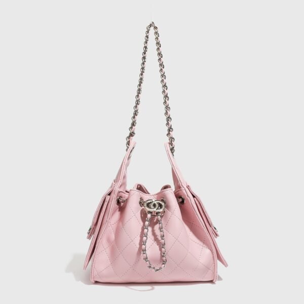 Leather 2026 New 25bag Mini Drawstring Hobo Bag Premium Diamond Chain Underarm Bag Female