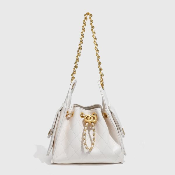 Leather 2026 New 25bag Mini Drawstring Hobo Bag Premium Diamond Chain Underarm Bag Female