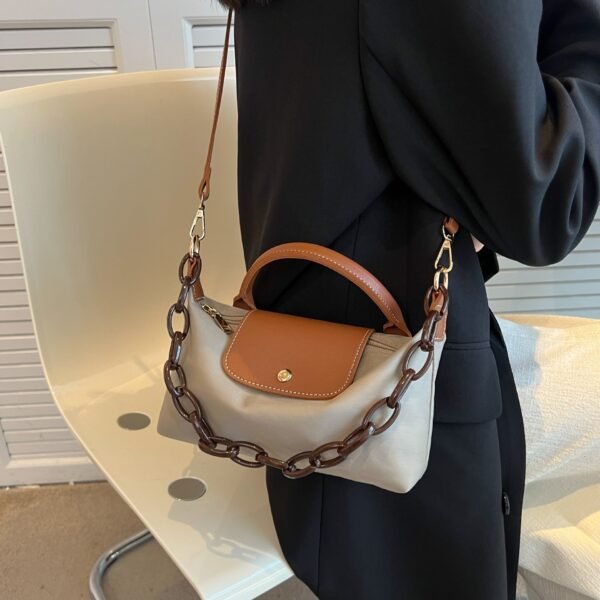 Retro Fashion Nylon Cloth Dragon Bags Xiang Handbag Shoulder Bag Premium Splicing Dumpling Bag Tide Messenger Bag