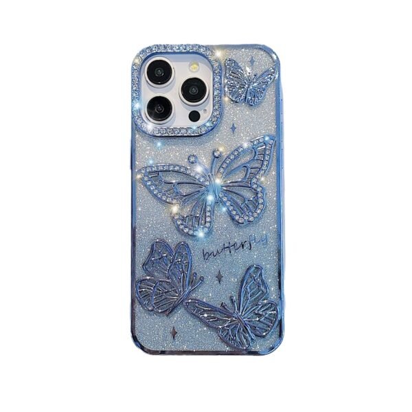 Three-Dimensional Butterfly Soil Drill Small Fragrant Wind Suitable For Apple 17promax Glitter Mobile Phone Case IPhone16 Anti-Fingerprint