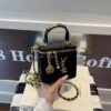 Light Luxury Embroidery Thread Small Fragrant Wind Box Bag Poplar Forest Rhombus Golden Ball Chain Small Square Bag Women’S Bag Fashion Messenger Bag