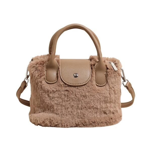 Light Luxury Plush Dragon Bags Xiang Handbag Women’S Retro Splicing Trend Shoulder Messenger Bag Casual Versatile Plush Bag