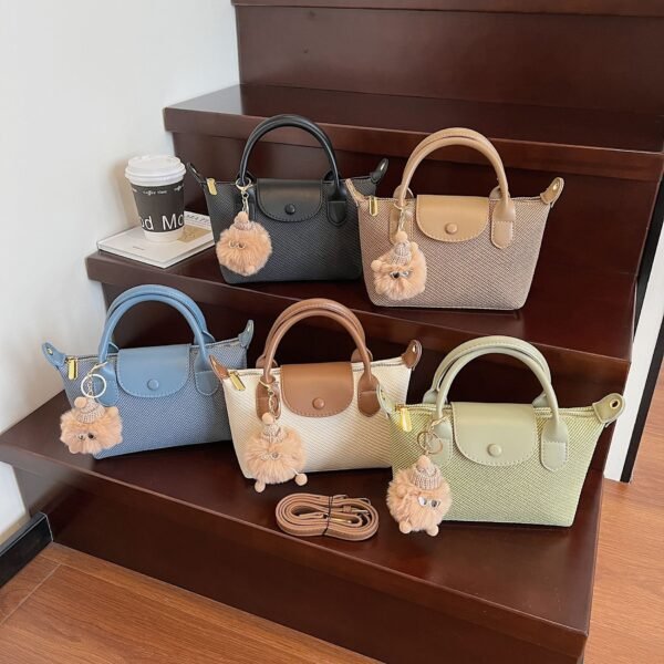 Portable Dumpling Bag, Long Bags, Commuting Splicing, Shoulder Messenger Bag, Light Luxury Trendy Women’S Bag