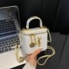 Light Luxury Embroidery Thread Small Fragrant Wind Box Bag Poplar Forest Rhombus Golden Ball Chain Small Square Bag Women’S Bag Fashion Messenger Bag