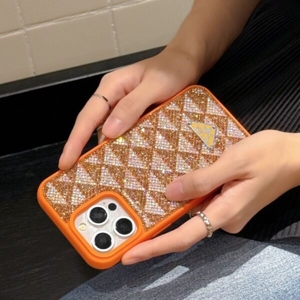 Classic Trendy Brand Diamond Protective Case, Suitable For Apple 17Pro Max Light Luxury Skin Feeling IPhone16 Mobile Phone Case