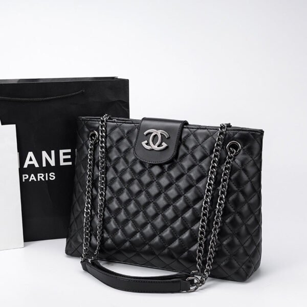 Bag Women’S 2026 New Trendy Diamond Chain Bag Tote Bag Leather Handbag Shoulder Bag Large-Capacity Bucket Bag