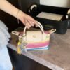 Light Luxury Fashion Rainbow Striped Handbag Dragon Bags Xiang Woven Dumpling Bag Spring Summer Mini Shoulder Messenger Bag