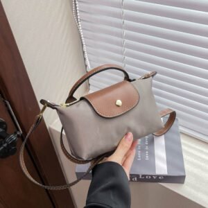 Nylon Cloth Dumpling Bag Long Mini Xiang Handbag Fashionable Versatile Commuter Splicing Shoulder Messenger Bag
