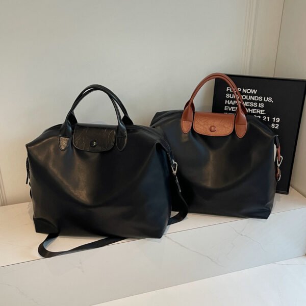 Retro Texture Dragon Bags Xiangtote Bag PU Soft Leather Splicing Messenger Bag Commuting To Work Portable Dumpling Bag