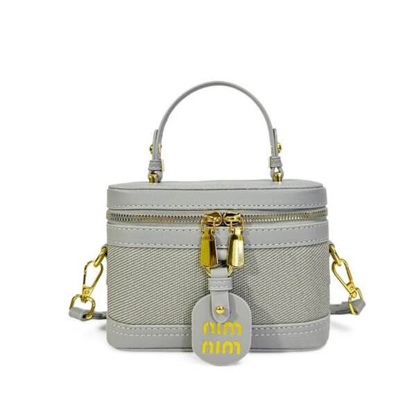 Light Luxury Splicing Contrasting Color Box Bag Mi.U Versatile Shoulder Messenger Bag Trendy Niche Design Retro Handbag