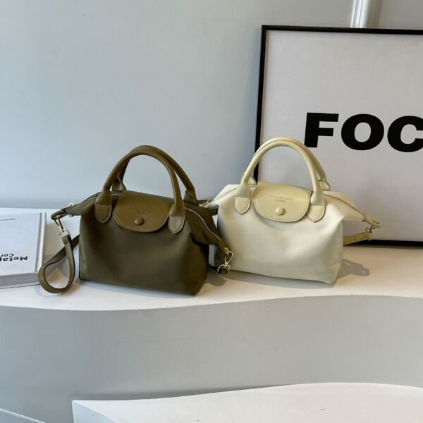 New Niche Light Luxury Dragon Bags Inlaid With Nylon Portable Shoulder Messenger Bag Contrasting Color Splicing Dumpling Bag