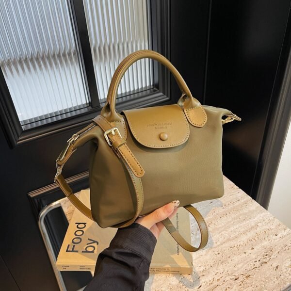 Trendy Oxford Cloth Bag Textured Dragon Bag Xiang Spliced Hand-Held Dumpling Bag Simple Shoulder Crossbody Bag