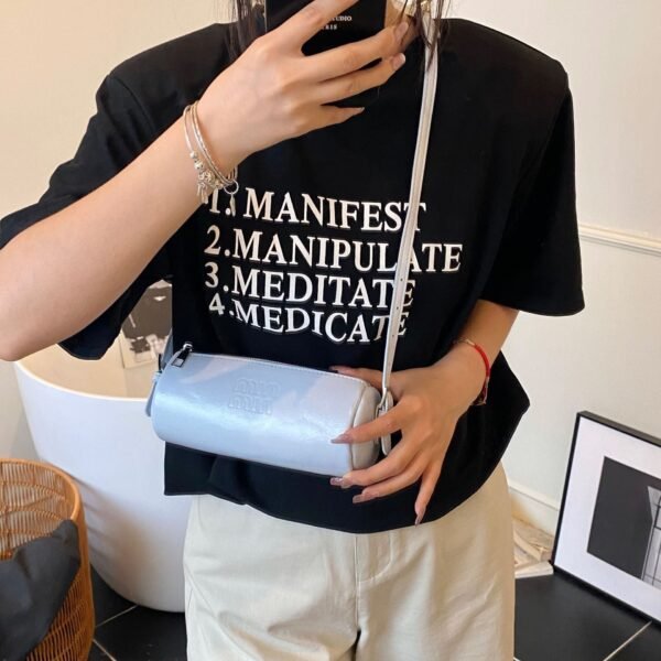 Light Luxury Simple Retro Miu Underarm Cylinder Bag Texture Handbag Single Shoulder Crossbody Versatile Commuter Casual Women’S Bag